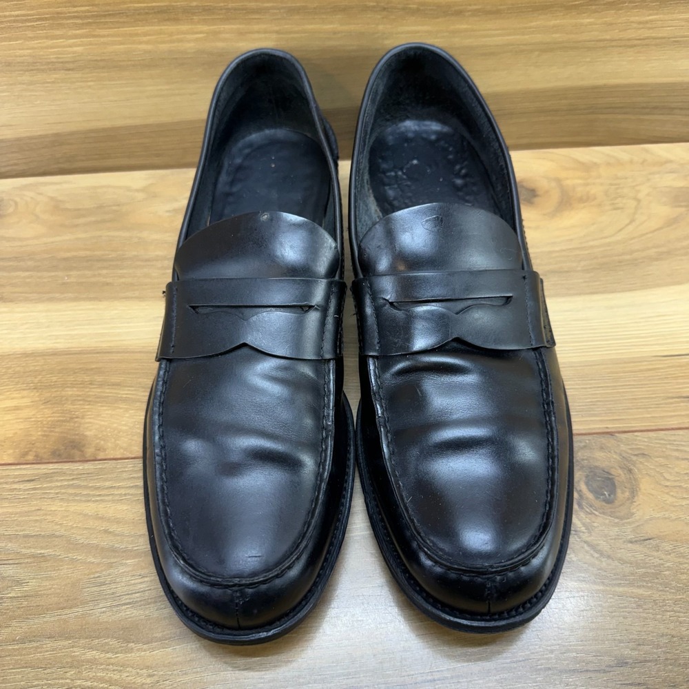 PRADA Vintage Penny Loafers Mens US 9.5 D UK 8.5 Black Leather Business Casual